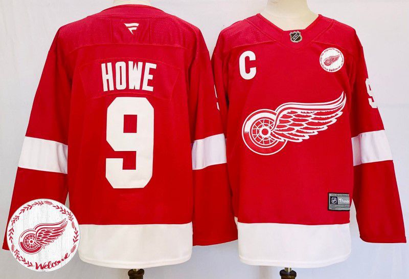 Men Detroit Red Wings #9 Howe Red Fanatics 2025 NHL Jersey style 2->detroit red wings->NHL Jersey